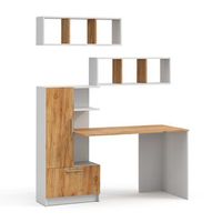 conjunto de escritorio tomy 150 x 59 cm juego de 3 como 2 estantesescritorio vicco