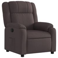 vidaxl sillon reclinable de tela marron oscuro