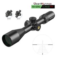 mira telescopica de caza westhunter hd gen2 6-24x50 ffp con primer plano focal zero stopzero reset 110 mil miras tacticas de largo alcance reticula grabada en vidrio tubo de 30 mm miras opticas