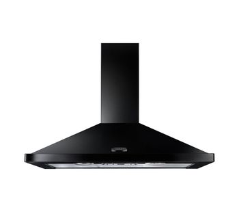 RANGEMASTER LEIHDC110BB Chimney Cooker Hood - Black & Brass, Black
