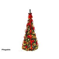 arbol navidad con cinta y 100 led 60x150 cm