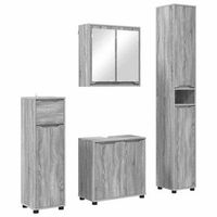 juego de muebles de bano 4 uds gris sonoma 305 x 30 x 195 cm vidaxl