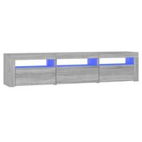 mueble de tv con luces led gris sonoma 180x35x40 cm vidaxl