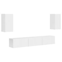 conjunto de mueble de tv 5 uds brillante madera de ingenieria vidaxl