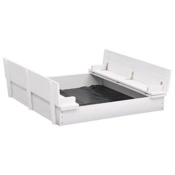 Arenero Infantil De Madera De Abeto Blanco 95x90x15 Cm Vidaxl