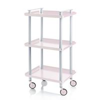 carrito auxiliar leky armazon gris 3 estantes multifuncional practico y decorativoacerorosa