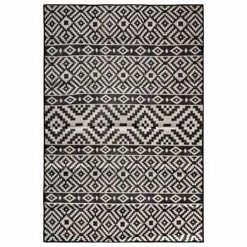 Alfombra De Exterior De Tejido Plano Rayas Negras 200x280 Cm Vidaxl