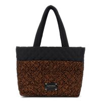 bolsa de compras de nailon acolchado con estampado flocado caramelblack taglia unica