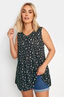 yours top sin mangas negro floral con calados mujer curvy y tallas grandes yours