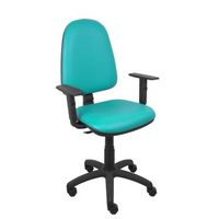 silla ayna similpiel turquesa brazos regulables