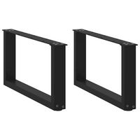 patas para mesa de centro en forma de u 2 unidades color negro 60 x 30-31 cm acero vidaxl