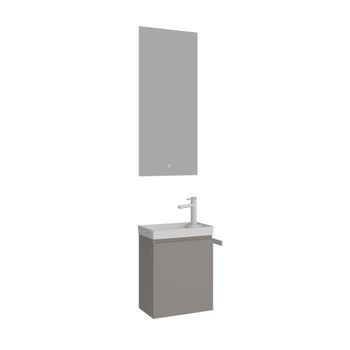 Conjunto De Mueble Con Lavabo Y Espejo (2 Piezas)  - 40 X 22 X 50 Cm - Matte Mink