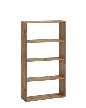 Estantería de madera maciza con 3 estantes envejecido 80,2x144,1cm