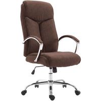 silla de oficina arlen tapizada en tela marron 73x65x115 cm clp