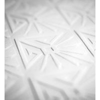 papel pintado repintable vinilico lavable geometrico art deco blanco alto relieve - eines texture 123179 de gaulan - rollo de 10 m x 053 m