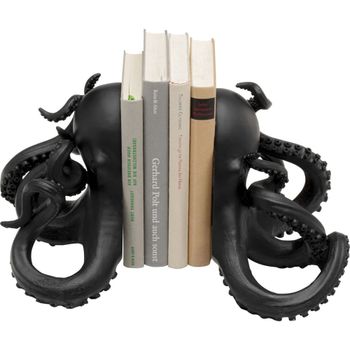 Set de 2 sujetalibros de poliresina negra, 18 cm