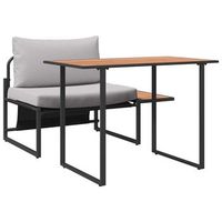 asientos de acero para exteriores 2 piezas  mueble de jardin gris claro acero