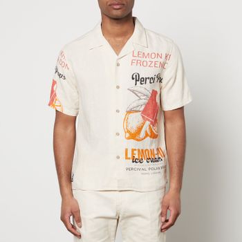 Percival Lemon Kreme Linen Cuban Shirt - S