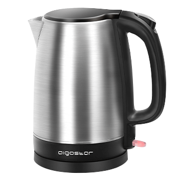 Aigostar Milo - Hervidor de Agua Eléctrico Pequeño, Hervidor de Acero Inoxidable de 2200W, 1,7 litros