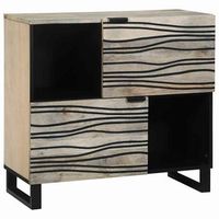 aparador blanco 80 x 33 x 75 cm madera maciza de mango vidaxl