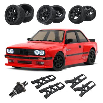 HNR H9803 Hombre Lobo 1/10 Piezas de Coche RC Conjunto de Diferencial Delantero Trasero Neumáticos de Deriva Ruedas Susp
