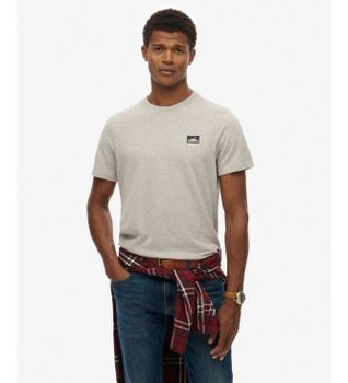 Superdry para hombre. M1012239A Camiseta Great Outdoors Emb Relaxed gris (L), Casual, Algodón, Manga corta