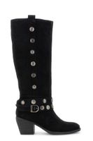 botas de ante con botones decorativos black