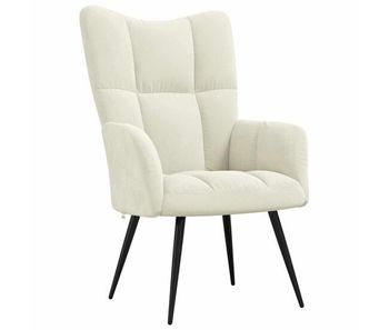 Vidaxl sillón de relax de terciopelo color blanco crema