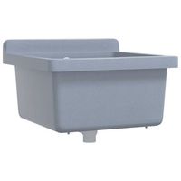 fregadero lavabo de pared resina gris 40x40x24 cm