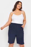 yours bermudas azul marino de algodon fresco mujer curvy y tallas grandes yours