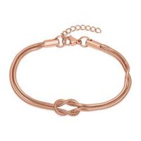 pulsera con nudo de amor en acero inoxidable rosa
