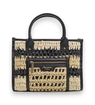 Pepe Jeans para mujer. PL0300105 Bolso Zadie London beige, negro (OSFA), Casual, Papel