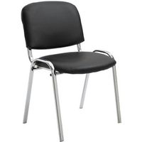 silla de conferencia ken chrom simil cuero negro 48x54x79 cm clp