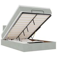 cama otomana con colchon y led terciopelo gris claro 120x190 cm vidaxl