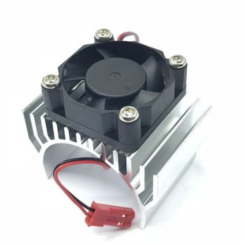 Radiador de aleación de aluminio para motor 540/550 con ventilador y conector JST para partes de coches RC a escala 1/8