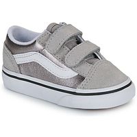 vans zapatillas old skool v metallic silver para nina