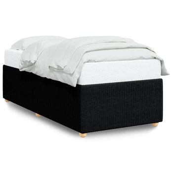 Estructura De Cama De Tela Negro 90x190 Cm
