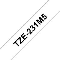 cinta para rotuladora brother tze-231m5 negro sobre blanco 12 mm pack 5 unidades