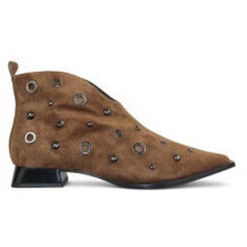 Ezzio Boots botin piel velour tacon 4 cm con ojetes metal para mujer