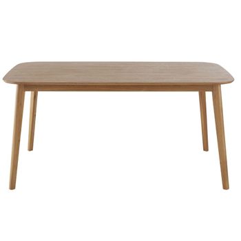 Mesa de comedor de chapa de acacia con patas macizas de 160 cm