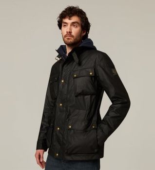 Belstaff para hombre. 105300 Chaqueta Fieldmaster negro (48), Casual, Algodón