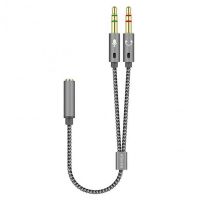 aisens cable adaptador jack 35mm a 2xjack 35mm hembramacho 25cm gris