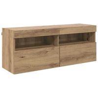 mueble de tv montado en la pared 100 x 30 x 40 cm roble artisan vidaxl