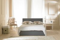 madrid grey faux leather ottoman super king bed