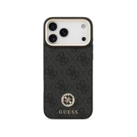 guess funda para iphone 17 pro  carcasa de polipiel negra con logo strass y correa ancha diseno elegante y ajuste preciso