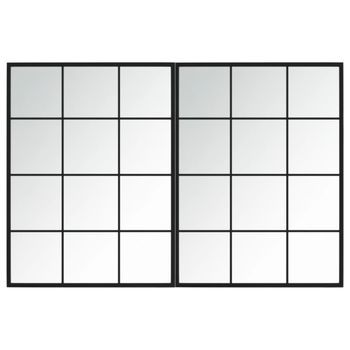 Espejos De Pared 2 Uds Metal Negro 80x60 Cm Vidaxl