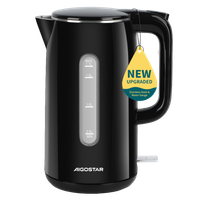 aigostar lydian - hervidor de agua electrico diseno de doble pared 17 l 2200w hervidores electrico de acero inoxidable indicador nivel agua doble proteccion base de 360 libre de bpa negro