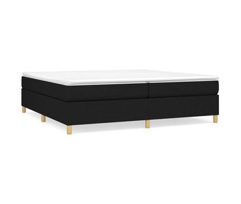 Cama box spring con colchón tela negro 200x200 cm