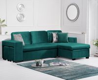 lena green velvet reversible chaise sofa bed