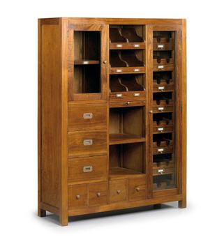 Bufet de madera de mindi marrón 4+3 cajones alt. 155 cm